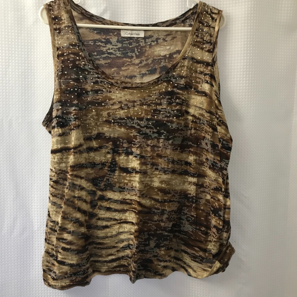 Calvin Klein Sleeveless Animal Print Shirt